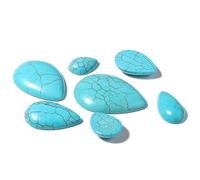 Générique 10 pcs/Lot Goutte d'eau Forme Pierre Naturelle Turquoises Cabochons Perles Flatback Scrapbooking dômes Cabochon camée pour la Fabrication de Bijoux