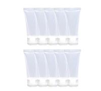 Générique 10 PCS Tubes Doux Vides en Plastique Cosmetique Transparent 30/50/100 ml,Cosmétiques Contenants Flacon de Voyage, Mini Tube de Crème pour Lotion échantillons de Shampooing (30ML)