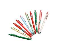 Générique 10 pièces à encre gel rétractable de Noël gel de dessin animé à séchage rapide pointe de 0, 5 mm poignée ergonomique pour écrire un journal stylos à bille sur le thème des vacances