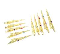 Générique 10 pièces anneaux de griffe de pointe d ' ongles en alliage d ' or anneaux de mode exagérés adaptés carnaval de Noël et costumes de mariage protecteurs de griffes du bout des doigts
