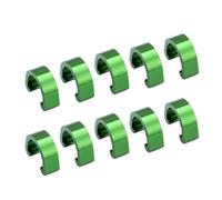 Générique 10 Pièces Boucles en C en Alliage D'aluminium Vert pour Fixation de Câbles de Frein Dérailleur Vélo VTT, Gestion Légère des Lignes Vélo de Montagne
