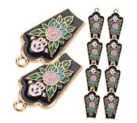 Générique 10 Pièces Charms Halloween Alliage Pendentifs Cercueil pour Bijoux Diy Accessoires pour Boucles Oreilles Colliers Bracelets et Porte Clés Décoration Carnaval et Fête