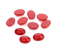 Générique 10 Pièces de Cabochons Ovales en Pierre Précieuse Rouge 13X18 MM Accessoires pour Création de Bijoux DIY Pierres d'Agate Rouge pour Décoration de Bijoux et Horloges