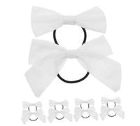 Générique 10 Pièces élastique à nœud détenteurs de queue de cheval filles colorant noeud élastiques à cheveux nœud cravate en queue de cheval tissu en coton blanche