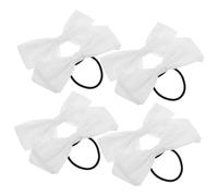 Générique 10 Pièces élastique à nœud élastiques à cheveux pour filles détenteurs de queue de cheval accessoires de cheveux mignons nœud tie-dye arc d'étudiant simple tissu en coton blanche