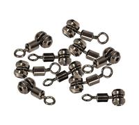 Générique 10 Pièces Émerillon de Pêche Connecteur Rotation Libre Roulement Barillet Cuivre Double Anneau Adapté à La Pêche Carpe Au Large Eau Douce Mer, S