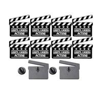 Générique 10 Pièces Épingle Scène de Clap de Cinéma Noir en Alliage, Accessoire Compact et Polyvalent pour Amateurs de Films et Fêtes à Thème Cinéma