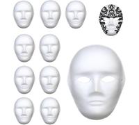 Générique 10 Pièces Masque Blanc à Décorer Masques en Papier à Peindre Masques Bricolage Pâte Pulp Masque Peint Blanc Carnaval pour DIY Halloween Mardi Gras Party