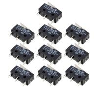 Générique 10 Pièces Micro Interrupteur 10a Noir en Plastique Réutilisable avec Levier de Charnière pour Équipement Électronique et Machine Automatique