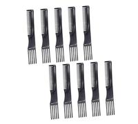 Générique 10 Pièces Peigne de coiffure à cinq wavy hair outil de de cheveux peignes pour femmes peigne de coiffeur peigne en peigne à dents longues pp Black