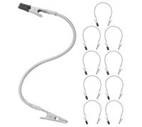 Générique 10 Pièces Pince à Étiquette de Prix Noyau Métallique Flexible Double Pince Robuste en Acier Inoxydable et Revêtement en Caoutchouc, pour Surfaces Fragiles et Présentoirs de