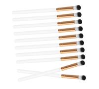 Générique 10 Pièces Pinceau De Maquillage Palette D'ombres à Paupières Miroir De Maquillage Pinceau Fond De Teint Pour Liquide Trousse De Briller Manche En Bois Blanche