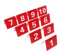 Générique 10 Pièces Plaque Numérotée en Acrylique de V pour Jeu de Société, Construction Stable et Double Face, pour Scène de Crime ou Fête, Bordure Lisse Rouge