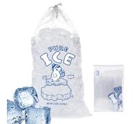 Générique 10 * Sacs de glace avec cordonnage - Soupchée organisatrice de Cube Freezer | Portable pour la célébration des restaurants Party de Noël Party Facile Film Fowproof Rangement réutilisable