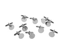 Générique 10 Supports de Boutons de Manchette en Cuivre, avec Pastilles Adhésives de 15 Mm pour Une Utilisation Individuelle, Argent