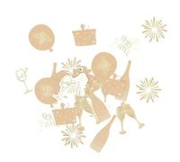 Générique - 100 CONFETTIS CARTON ANNÉE PÉTILLANT 1.2-3.4CM