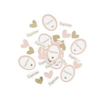 Générique - 100 CONFETTIS CARTON BAPTÊME C UR 1.8-4CM ROSE