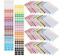 Générique 100 Feuilles Étiquettes Autocollantes Inscriptibles à Code Couleur, Papier, Formes Multiples, Amovibles, Adhésif Fort, sans Traces, pour Événements et Fêtes