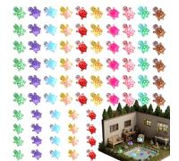 Générique 100 Mini Turtle Figurines, Multicolor ABS Craft Set | Set of 100 tiny 1.1cm ABS turtles in assorted colors, designed to glow after absorbing daylight for fairy gardens and