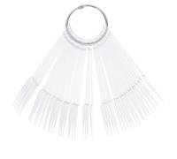 Générique 100 Pcs Conseils Pose d'Ongles en ABS Transparent Forme Éventail Pliable Kit Présentation Couleurs Vernis à Ongles Pratique pour Nail Art Professionnel et Débutant
