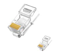 Générique 100 Pièces 8P8C RJ45 CAT6 Connecteur de Réseau Plaqué Or à Tête Modulaire en Cristal