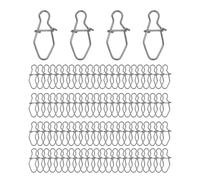 Générique 100 Pièces Agrafe de Pêche Résistante Crochet Attache Pivotante Connecteur Leurres Sécurisé Acier Inoxydable Adapté à Mer Accessoires Pêch, 10MM