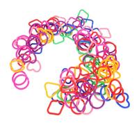 Générique 100 Pièces Anneaux de Liaison Plastiques pour Bébés de Géométriques Colorés pour Éducation Précoce et Jeux à Maison et Classe