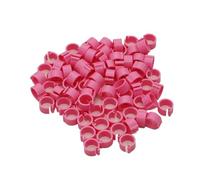 Générique 100 pièces Oiseaux Pigeon Pieds Anneaux 10 Couleurs diamètre intérieur 8mm en Plastique Colombe Pince Anneau Pigeon Colombe caille Pied Anneau(Pink)