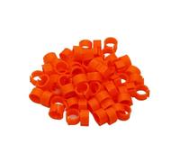 Générique 100 pièces Oiseaux Pigeon Pieds Anneaux 10 Couleurs diamètre intérieur 8mm en Plastique Colombe Pince Anneau Pigeon Colombe caille Pied Anneau(Orange)