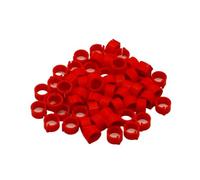 Générique 100 pièces Oiseaux Pigeon Pieds Anneaux 10 Couleurs diamètre intérieur 8mm en Plastique Colombe Pince Anneau Pigeon Colombe caille Pied Anneau(Red)
