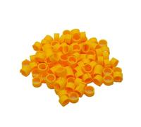 Générique 100 pièces Oiseaux Pigeon Pieds Anneaux 10 Couleurs diamètre intérieur 8mm en Plastique Colombe Pince Anneau Pigeon Colombe caille Pied Anneau(Yellow)