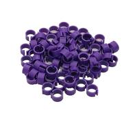 Générique 100 pièces Oiseaux Pigeon Pieds Anneaux 10 Couleurs diamètre intérieur 8mm en Plastique Colombe Pince Anneau Pigeon Colombe caille Pied Anneau(Purple)