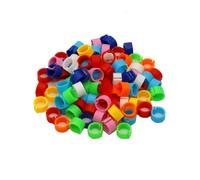 Générique 100 pièces Oiseaux Pigeon Pieds Anneaux 10 Couleurs diamètre intérieur 8mm en Plastique Colombe Pince Anneau Pigeon Colombe caille Pied Anneau(Multi)