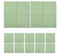 Générique 100 Pièces Serviettes de Cocktail Jetables à Bords Festonnés Vert Clair Double Couche Embossée pour Fête et Pique-niques de Printemps en Papier Naturel Hygiénique