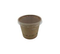 Générique 1000 Pots à Sauce 120 ml en Carton Kraft Brun avec Couvercle en Plastique PET - Verrines 4 oz, Récipients Hermétiques pour Sauces, Idéals pour Aliments Chauds et Froids à Emporter