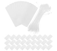 Générique 100pcs Étiquettes Suspendues Pvc Blanches Vierges Imperméables avec Cordon pour Affichage Bijoux et Fournitures de Brassage à Domicile