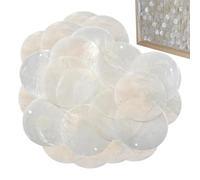 Générique 100PCS Round Shells Pieces with 2 Hole, Polished Round Capiz Shell Slice,Natural Capiz Conch Decor,White Semi-transparent, for Crafting, Jewelry Making