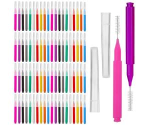 Générique 100pièces Brossettes Interdentaires Inoxydable Nettoyage Entre les Dents Brackets Couleurs Disponibles Pratique et Portable pour Hygiène Buccale