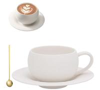 Générique 10oz/300ml Ceramic Coffee Mug with Saucer, Simple Frosted Stone Texture Porcelain Coffee Cup, Latte Art Cup for Espresso,Tea,Homes Office Daily Use,Dishwasher Safe