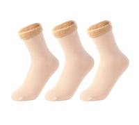 Générique 10pcs/5 Pairs Women's Autumn Winter Socks, Cozy Thickened, High Elastic No-Fall, Versatile for Home & Outdoor (3*Skin Tone)