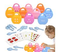 Générique 10pcs ABS Unlock Key Toys - Cartoon Kids Learning Locks with Keys | Jouets pour Développer Un Jeu De Correspondance De Couleur Éducative De Moteur Fine pour Les Garçons Et Les Fill