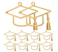 Générique 10pcs Breloques Chapeau de Graduation en Alliage, Faciles à Utiliser, Ne Se Décolorent Pas, Fabrication de Bijoux Créatifs et Projets Divers