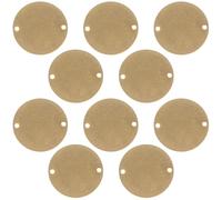Générique 10pcs Étiquettes Rondes en Laiton Double Trou, Disque Plat de 20mm pour Diy, Breloques Vierges pour Décoration Maison et Projets Créatifs