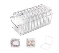 Générique 10Pcs Press On Nail Storage Box And A Big Storage Box For Acrylic Display Box Case Transparent Packaging Boxes (3.35inch)