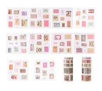 Générique 10rouleaux Ruban Adhésif Décoratif Vintage pour Handmade Scrapbooking et Carnets Modèles Colorés Thème Tampons Rétro