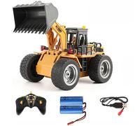 Générique 11-CH Tracteur de Chantier télécommandé 1/18 RC Full Functional Front Loader Tractor Lights Sounds and Spray 2.4Ghz Remote Control Tractor Bulldozer