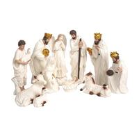 Générique 11 Figurines de Crèche de Noël, Ensembles de Scènes de La Nativité, Personnages de Crèche de la Sainte Famille en Résine pour Ornements de Table À La Maison Décoration de Scène de Noël 15cm