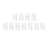 Générique - 11 Lanternes en Papier Just Married Blanches 11,5 x 19 x 7 cm