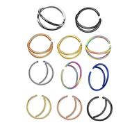 Générique 11 pièces Anneaux de Nez Acier Inoxydable Forme de Lune Bijoux de à Clipser Accessoires de Mode pour Femmes