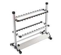 Générique 12/24 Fentes Canne à pêche Support étagères en Alliage d'aluminium Canne à pêche Support de Poteau présentoir(24 Black)